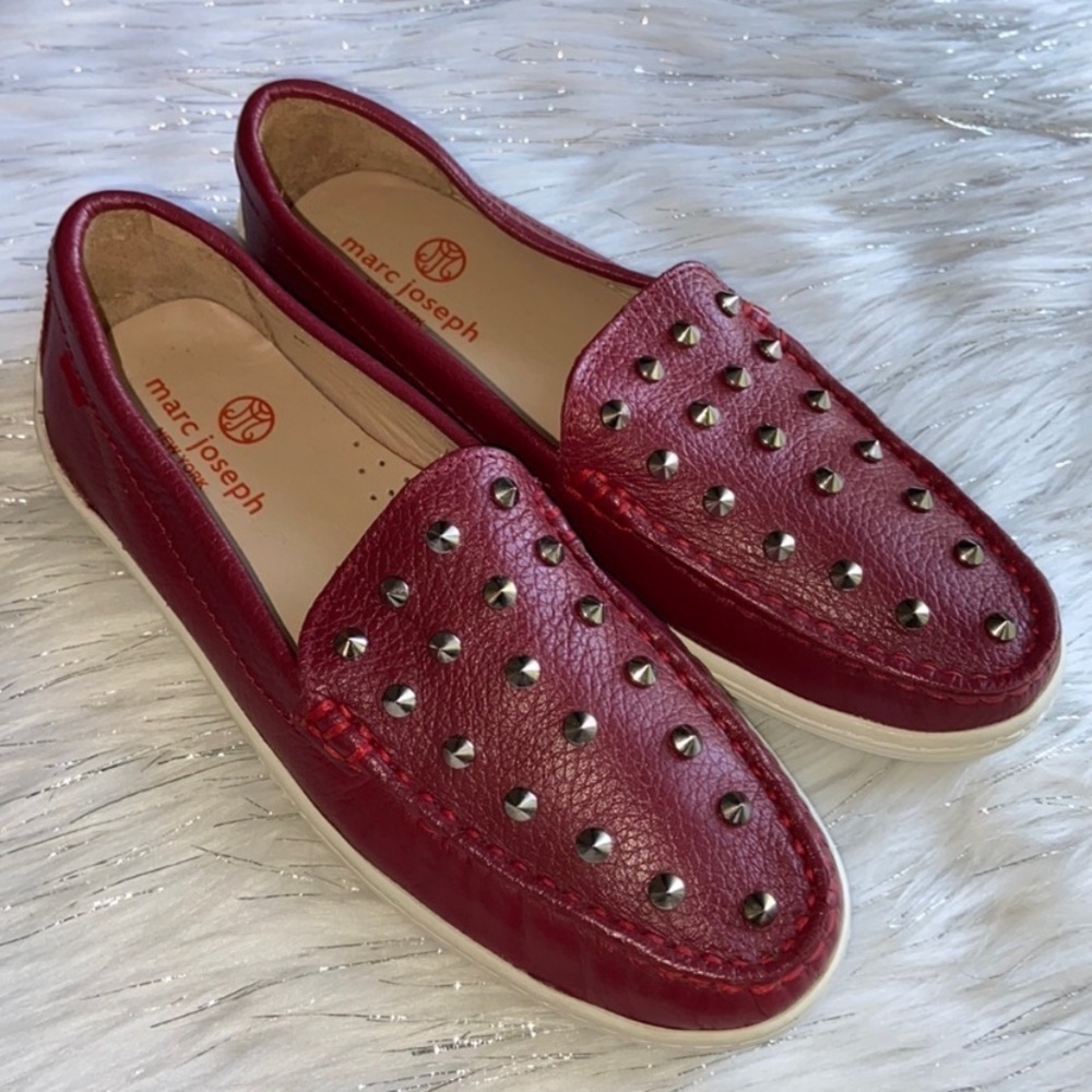 Marc Joseph New York kid’s 3 Red Leather Studded Loafer